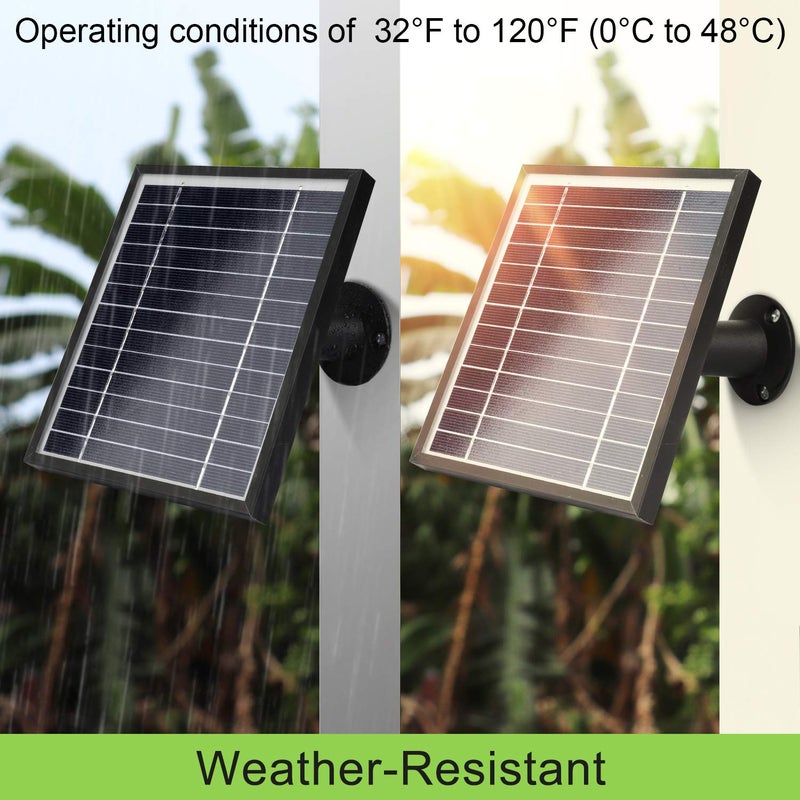 Uogw 3 Pack Solar Panel Charger for Arlo Ultra/Pro 4/5S 2K/Go 2, with 11.5ft Waterproof Magnetic Charging Cable, Adjustable Mount - Black - Image 2